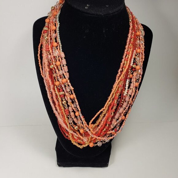 NWT Style & Co Gold tone 20" Multi Layer Colorful Multi-Bead Torsade Necklace - Picture 4 of 7